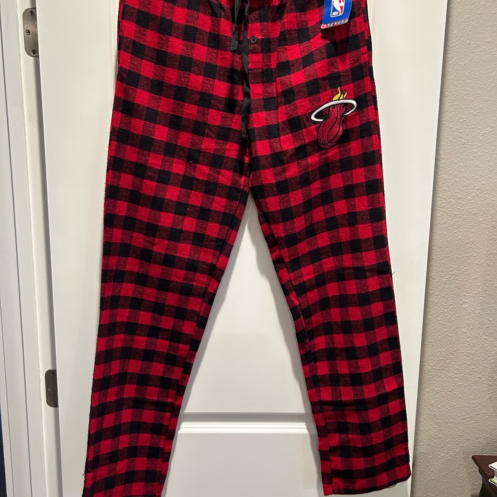 Miami Heat Plaid Flannel Pajama Pants.